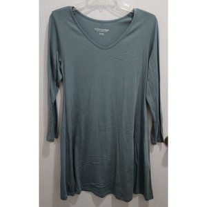SOFT SURROUNDINGS V-Neck Long Sleeve Knit Dress Cotton Modal Petite Size Small